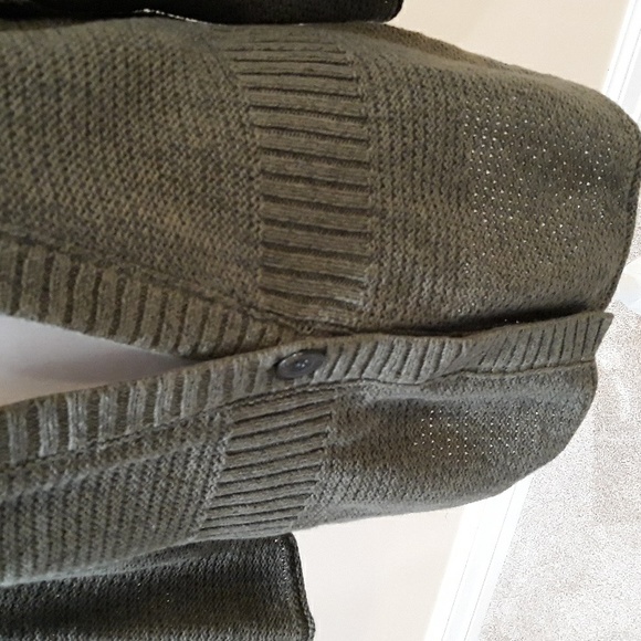 Olive Eddie Bauer Cardigan Sweater - Picture 2 of 6